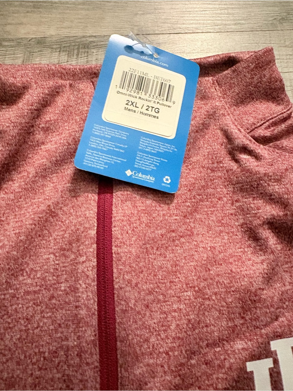 Columbia Omni Wick Rockin It quarter-zip pullover Indiana University Hoosiers IU - Picture 2 of 6